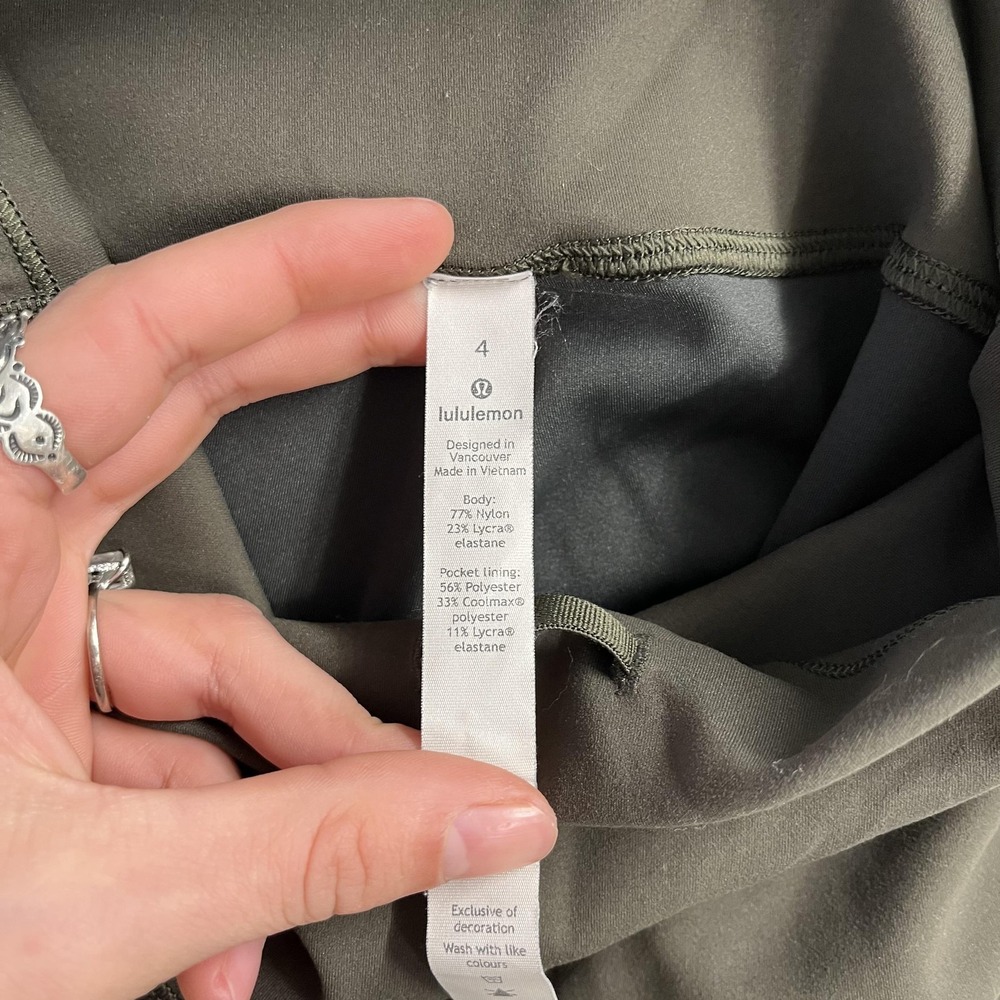 Lululemon Wunder Under Train Leggings‎ Womens 4 Green High Rise Crop Athletic - Picture 6 of 8